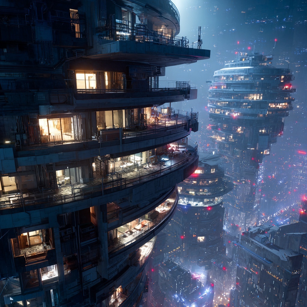 Cyberpunk high-rise